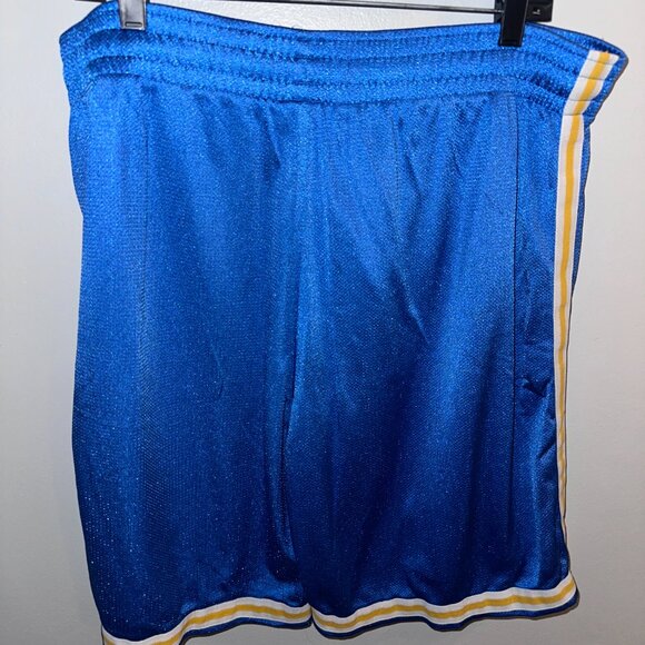 Adidas Vintage UCLA Blue Basketball Shorts with Yellow and White Accents - Picture 6 of 6